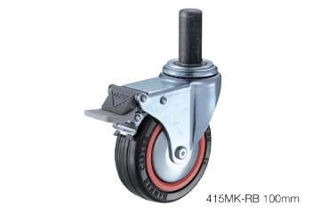 ハンマーキャスター415MK (φ75～125)(差込式・自在・幅広車輪・トータルロック付)(三価クロメート)
